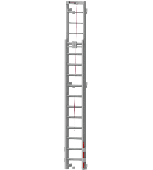 Échelle coulissante PRV : accès flexible zones contraintes Échelle PRV coulissante composite pour accès zones difficiles