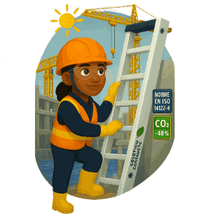 Échelle PRV construction : bas carbone résistance UV durabilité Échelle composite bas carbone pour construction bâtiment durable