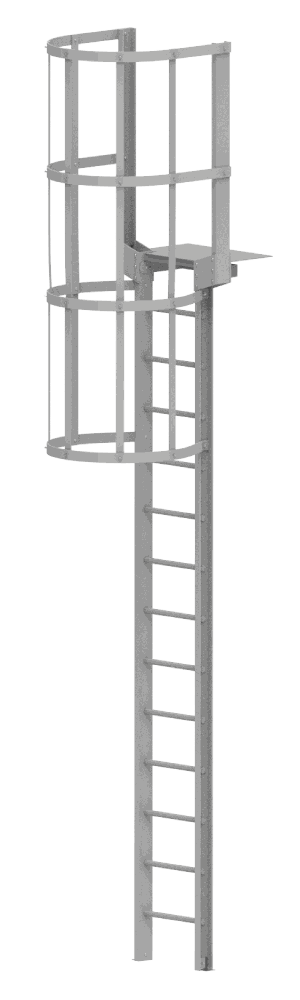 Plan technique échelle PRV composite avec crinoline — idréva