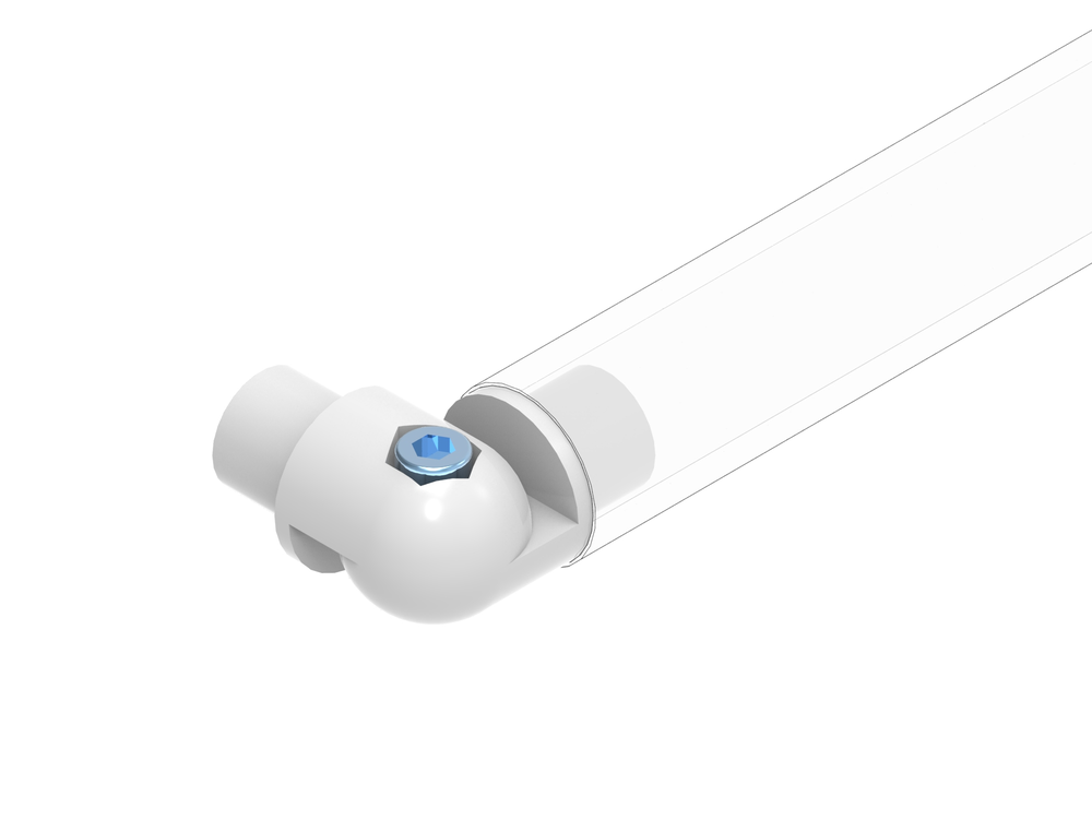 Raccord d'angle pour Lisse ⌀25Ext/⌀18Int de Garde-Corps (Kit)