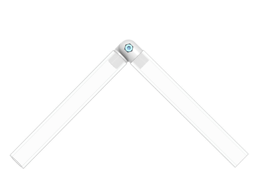 Raccord d'angle pour Lisse ⌀25Ext/⌀18Int de Garde-Corps (Kit)