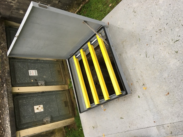 Barreaudage anti-chute PRV jaune pour trappe T1-Std 1000x1000