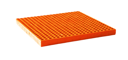 Caillebotis PRV VINYL - 19x19mm - 30mm - 2000x1000mm - Concave - RAL 2002 Rouge