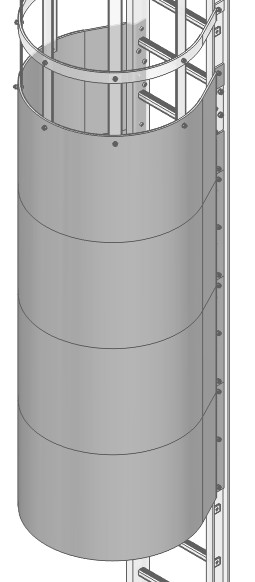 Crinoline pleine PRV L.2000 grise pour échelle H.4640-8000