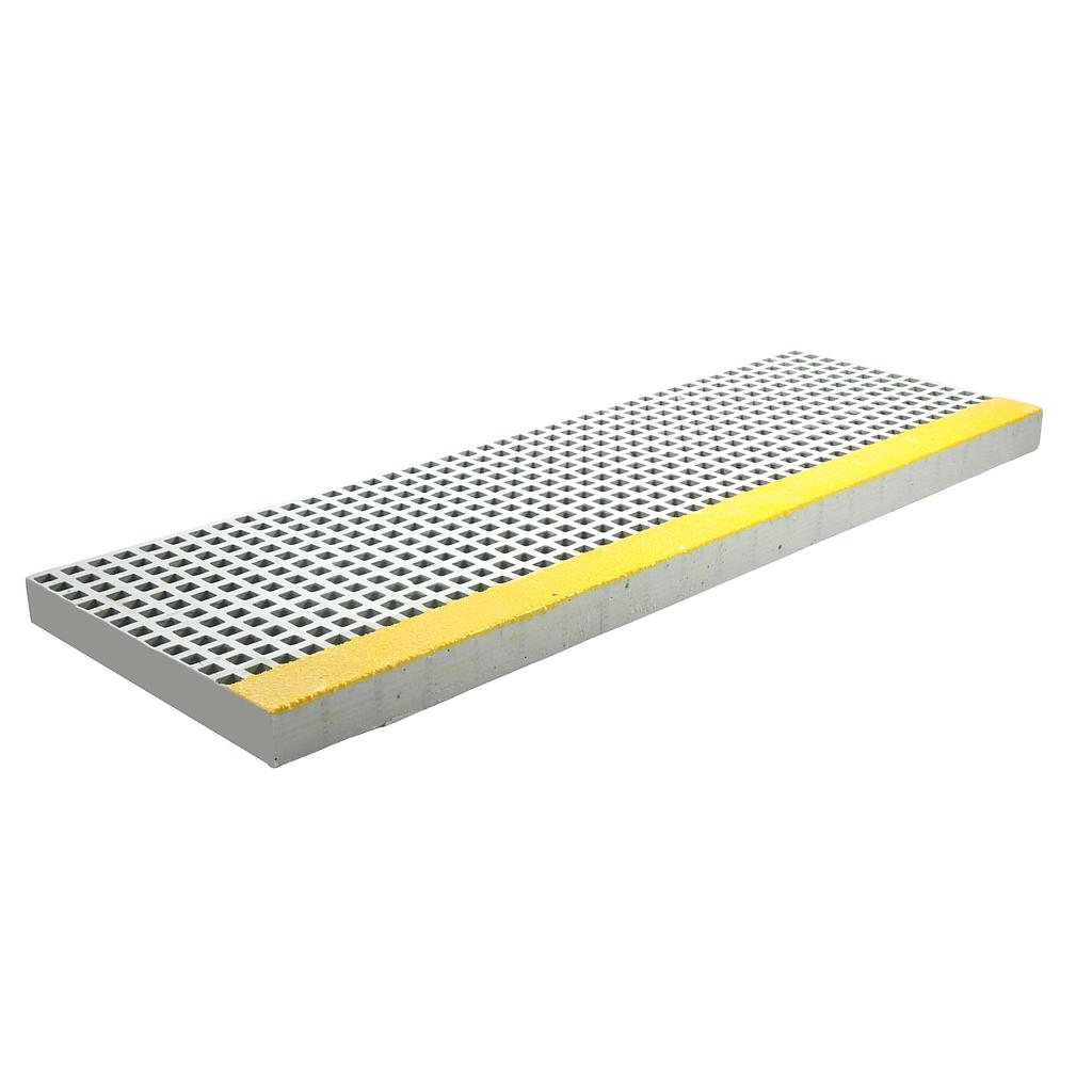 Marche Caillebotis PRV ISO - 19x19mm - 38mm - 1000x275mm - Concave - RAL 7035 Gris