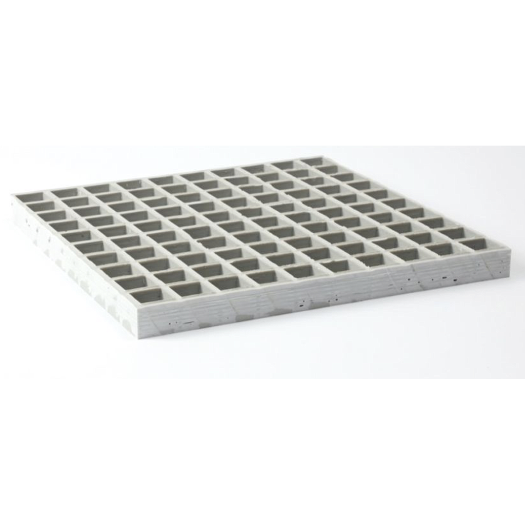 Caillebotis PRV ISO - 38x38mm - 30mm - 2000x1000mm - Concave - RAL 7035 Gris