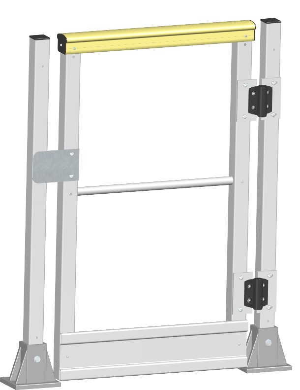 Portillon PRV H.1100 passage 725 gris RAL 7047 / MC jaune - sur embase