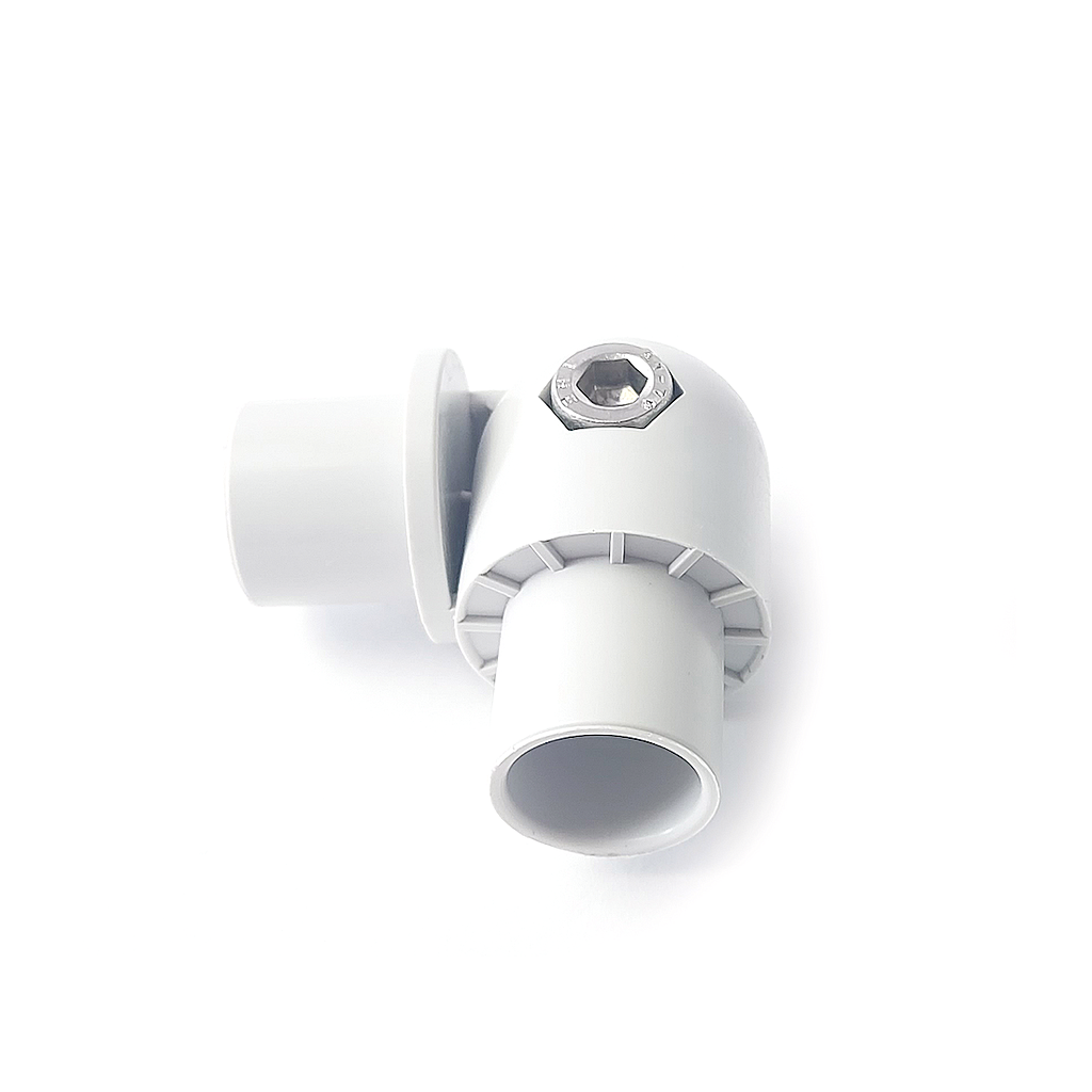 Raccord d'angle pour Lisse - ⌀25Ext/⌀18Int - Gris Clair