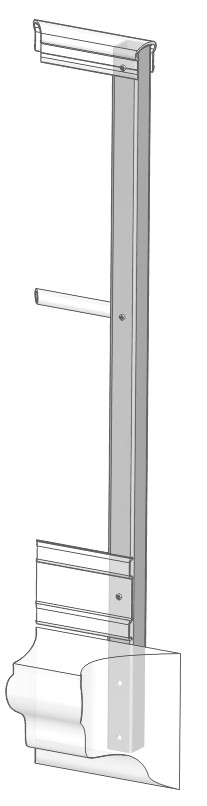 Poteau de Garde-corps Borgne En Applique - Ht 1290mm - Gris