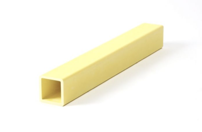 Tube Carré PRV - 50x50x5mm - RAL 1018 Jaune - 6000mm