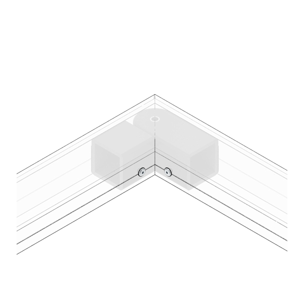 Kit raccord d'angle main courante ergonomique gris
