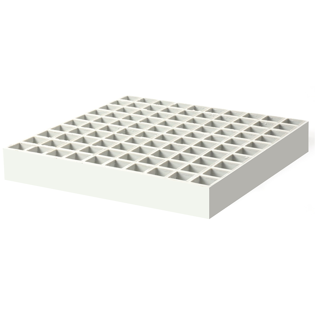 Caillebotis PRV ORTHO - 38x38mm - 50mm - 4000x1000mm - Concave - RAL 7035 Gris