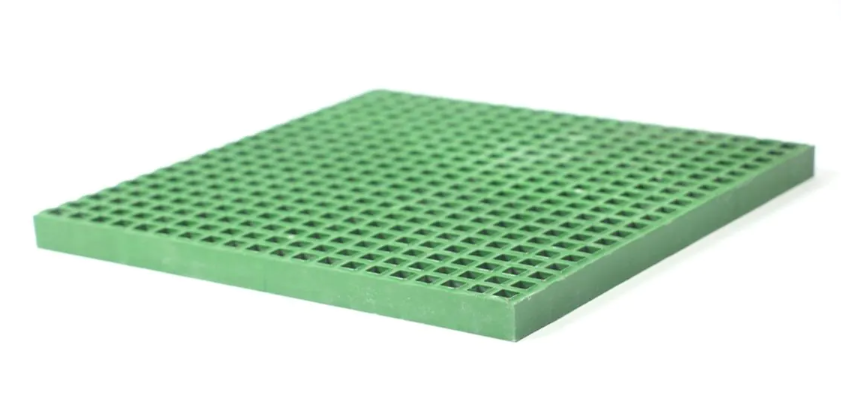 Caillebotis PRV ISO - 19x19mm - 30mm - 2000x1000mm - Concave - RAL 6010 Vert