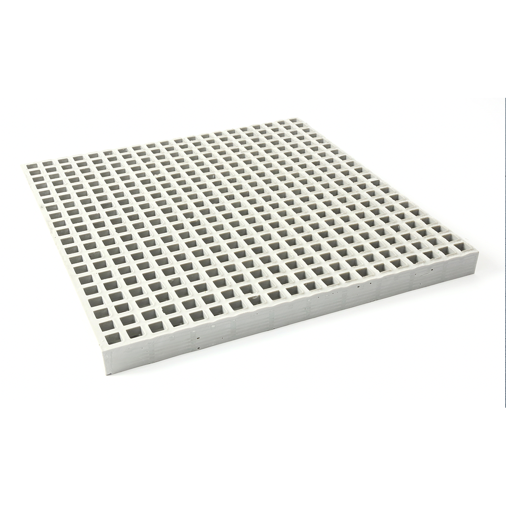 Caillebotis PRV ISO - 19x19mm - 30mm - 2000x1000mm - Concave - RAL 7035 Gris