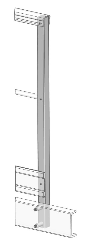 Poteau garde-corps PRV borgne 50x50 H.1280 gris - sur passerelle