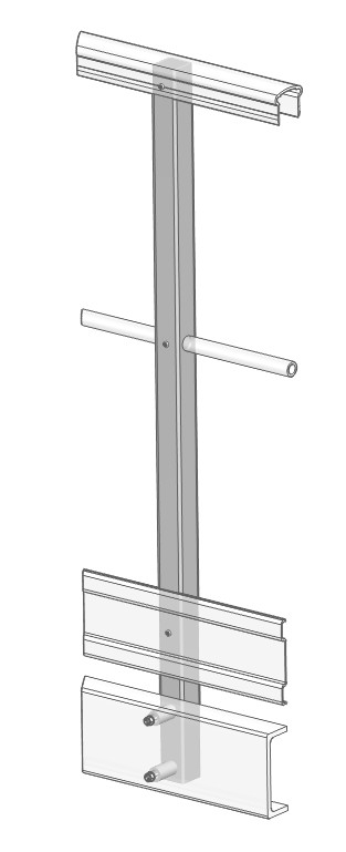 Poteau de Garde-corps Débouchant sur Passerelle - Ht 1270 mm