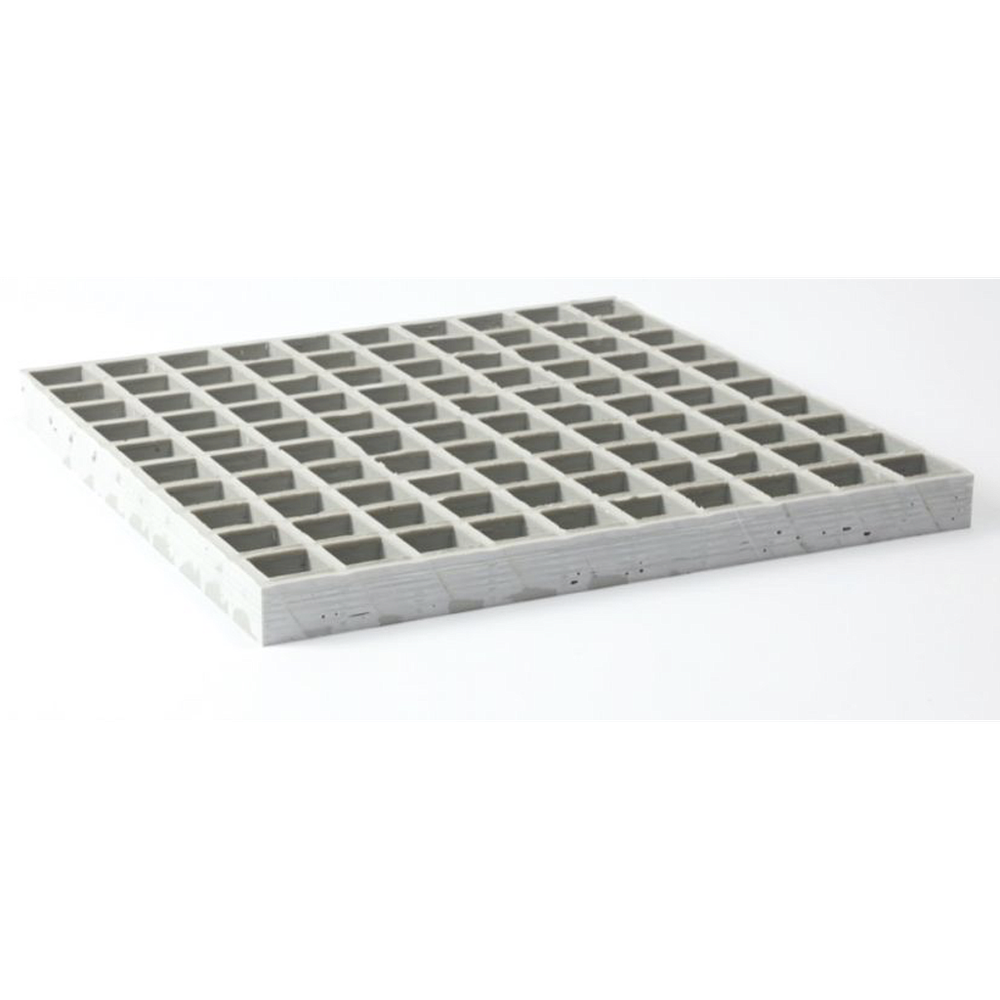 Caillebotis PRV ISO - 38x38mm - 25mm - 3660x1220mm - Concave - RAL 7040 Gris