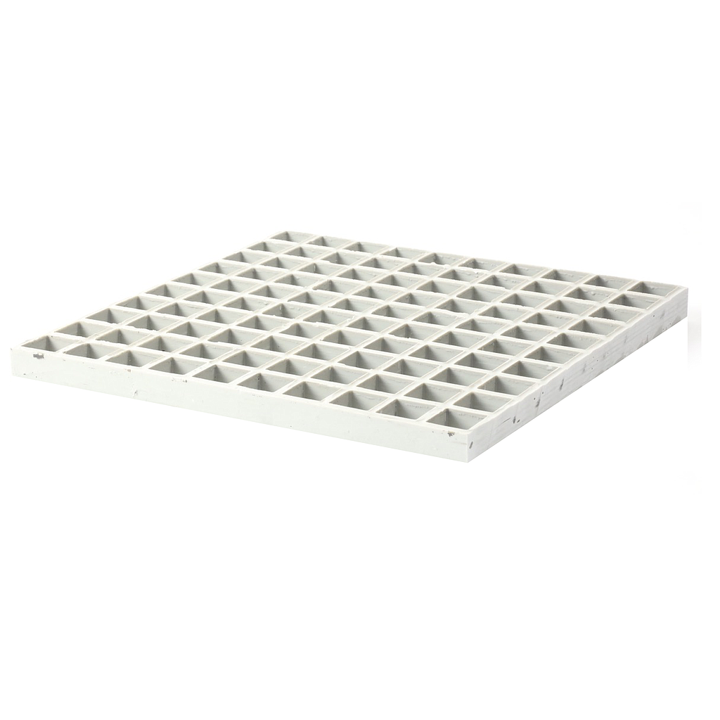 Caillebotis PRV ISO - 38x38mm - 25mm - 3660x1220mm - Concave - RAL 7035 Gris