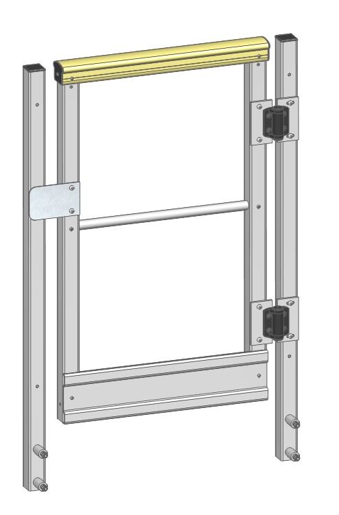 Portillon PRV - Passage 725 mm - RAL Gris 7047 - Sur Passerelle