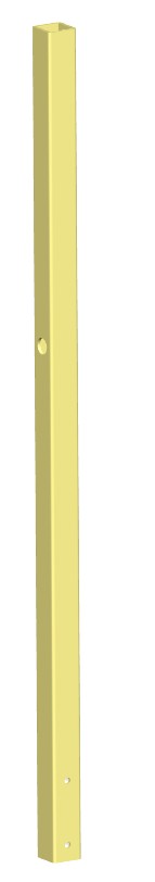 Poteau de Garde-corps Débouchant En Applique- Ht 1290mm - JAUNE