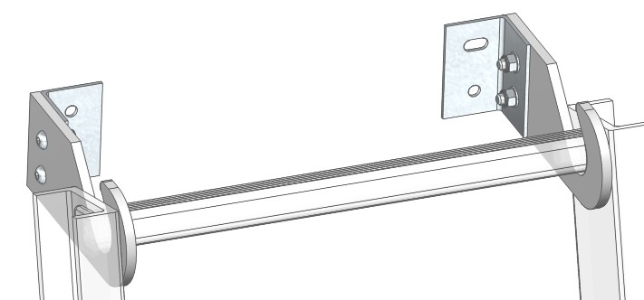 Kit crochet + équerre fixation dernier échelon - PRV + Inox 316L