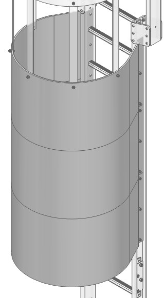 Crinoline pleine PRV L.1500 grise pour échelle H.3890-4639